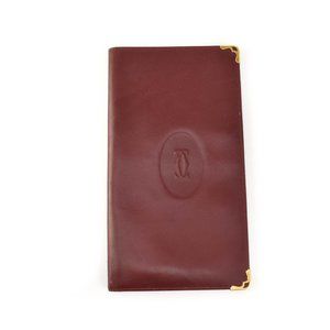 CARTIER: Burgundy, Leather Double C Logo Wallet om